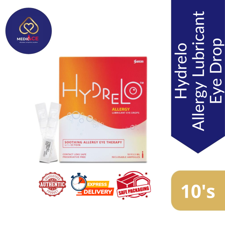 [PRESERVATIVE FREE] Hydrelo Allergy Lubricant Eye Drops 0.5ml 10's (Exp:  09/2024)