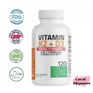 Bronson Vitamin K2 (MK7) with D3 Extra Strength Supplement Bone and Heart Health