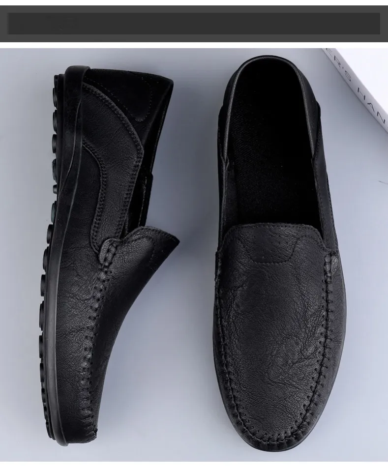 Genuine Leather Men Shoes Casual Classic Fashion Formal Mens Loafers  Moccasins outdoor Breathable Slip on Male casual shoes Plus Size