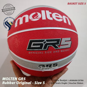 Molten Bola Basket Original Asli GR5 Size 5 Rekomendsi IBL Perbasi Awet Tebal Grip Nyaman