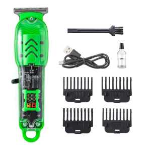 Alat Cukur Elektrik GYT-999Hair Clipper Transparan dengan tampilan digital LCD