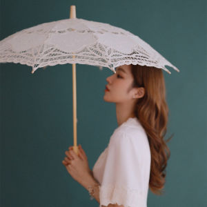 Lace Umbrella Cotton Embroidery Bridal Umbrella Parasol Sun Umbrella For Wedding shooting props Home Decoration