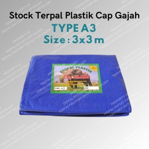 TERPAL PLASTIK A3 Ukuran 3x3 Meter Merk CAP GAJAH
