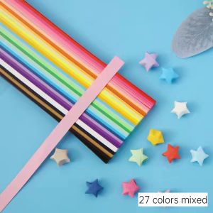 🔥chageey👍 540 Sheets Lucky Origami Stars Paper Strips Double Sided Origami Stars Decor Folding Paper for Arts Crafting Supplies Gradient Star Origami