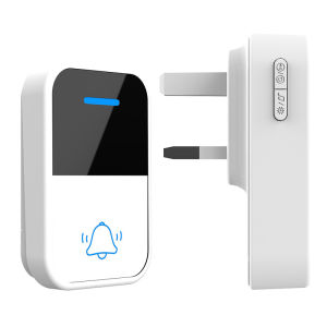 Wireless Doorbell 1 Button 2 Receivers Self Powered Waterproof UK Plug No Battery Homes Loceng Pintu Rumah Pro