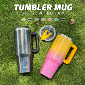 WATERSY 30/40oz Tumbler with Handle and Straw Large Capacity Insulated Cup 304 Stainless Steel Double Wall Vacuum Coffee Mug