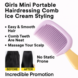 Girls Mini Portable Hairdressing Comb Ice Cream Styling