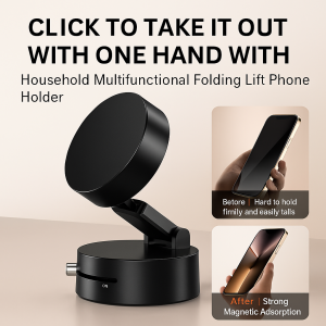 Portable Car Phone Holder Double Sided Suction Cup Magnetic Holder Shake Resistant Dual Purpose Navigation Holder For Car And Home双面吸盘磁吸手机支架