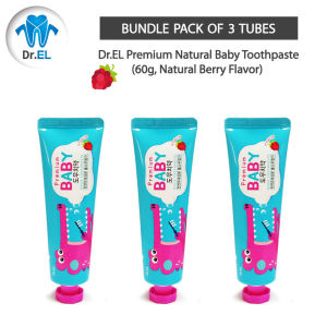 Dr.EL Baby Toothpaste Value Pack [Bundle of 3 x Dr.EL Premium Natural Baby Toothpaste (60g Korea No. 1 Approved by Dentists Most Organic Components)]