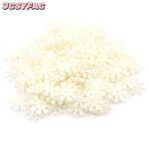JCSYFAC 100 × bông tuyết flatback ngọc trai embellishments giáng sinh Craft DIY công cụ