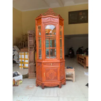 tủ rượu góc 60 70 gỗ gõ hương đá mẫu đục
