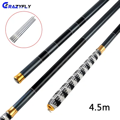 Crazyfly Telescopic Carbon Fiber Super Hard Ultra Light Carp Fishing Pole Stream Fishing Rod Hooks