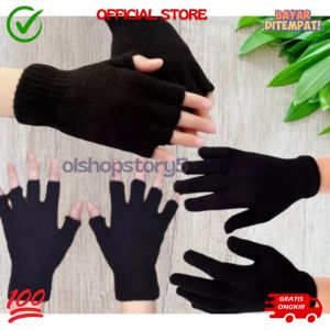 Sarung Tangan Polos Pria Wanita Dewasa Brand Pelangi / Sarung Tangan Motor Rajut Bahan Lembut Murah