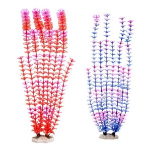Large Fishtanks Aquarium Decoration Realistic PVC Water with Ceramic Base Artificial Grass for Landscape