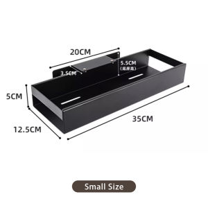 Justliving 1 chiếc giỏ tủ kiểu Ngăn kéo giá sắp xếp gia vị giá gia vị nhà bếp tổ chức Kệ thép carbon cho tiết kiệm không gian không khoan lắp đặt tiện ích phòng tắm giỏ kéo ra đường ray Kính thiên văn