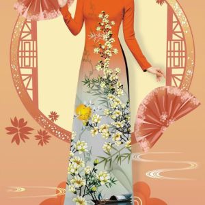 [HCM]ÁO DÀI TRUYỀN THỐNG IN TRE TRÚC CAO CẤP - KHÔNG KÈM QUẦN