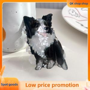 ✨QK shop✨ Cute Little Animals Puppy Acrylic Hair Clips Back Head Shark Clip Cartoon Samoye Corgi Border Collie Hair Claw Clip Accessories