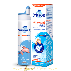 Nước muối xịt mũi cá heo cam Sterimar Baby (100ml) an toàn dành cho bé