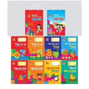 *HCM* Sách - Bộ chuẩn bị cho bé vào lớp 1 tập tô (túi 8 quyển 8 chủ đề)