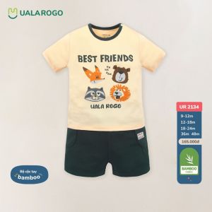 UALAROGO - Bộ cộc tay bamboo petit mềm mát cho bé trai - bé gái mùa hè (9-48m) (UR2329 UR2134)