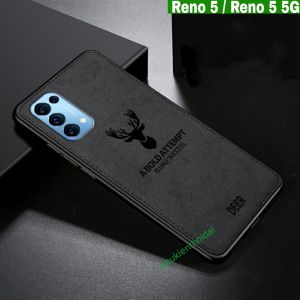 Ốp lưng Oppo Reno 5 / Reno 5 5G chống sốc vân vải hươu nai thời trang