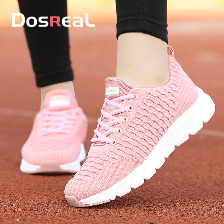 DOSREAL Sneakers For Women Breathable Light Casual shoes Sneakers Women  Mesh Sneakers Black White Running Shoes Women Plus Size Lazada PH
