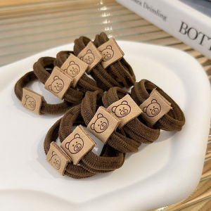 10ชิ้นยางมัดผมรูปหมีกาแฟเชือกผูกผมแบบเกาหลียืดหยุ่นสูงเรียบง่ายยางผมหางม้ายางมัดเครื่องประดับผมสำหรับเด็กผู้หญิงในงานเลี้ยงประจำวันของขวัญช้อปปิ้ง