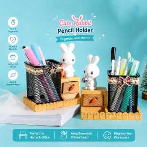 [MSIA SHIP] Creative Cute Rabbit Pen Holder | Cartoon Pencil Stationery Kids Children Birthday Party Special Gifts Home Decorations School Pemegang Pensil Pensel Comel Hadiah Hari Raya Alat Tulis Budak Kanak 卡通 小白兔 笔筒 笔盒 文具 小孩 可爱 礼物