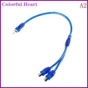 Colorful Heart 1ชิ้น RCA ตัวเมียถึงตัวผู้ตัวแยกสัญญาณเสียงสเตอริโอ Y อะแดปเตอร์สายเคเบิลเชื่อมต่อ