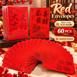 60pcs/set Angpao Red Envelope Chinese New Year Lucky Money Red Packet New Year Chinese Ampao