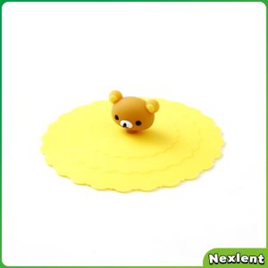 Nexlent Cute Anti-slip Anti-dust Silicone Cup Mug Cover Reusable Dustproof Cartoon Lid