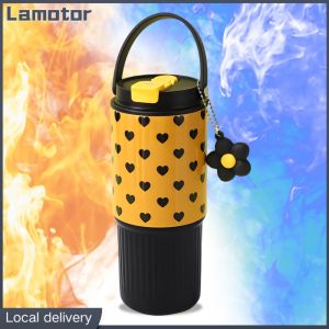[Vktech] Hand-Held Water Cup Large Capacity Simple Straw Insulated Cup Leak-Proof Outdoor Drinking Tumbler for Travel Commute Fitness