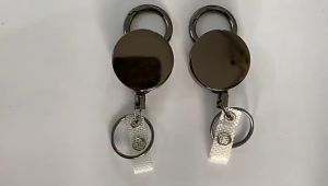 Retractable Holder Metal Clip Key Ring for Business Card Tag Keychain Badge ID Office School Accessories