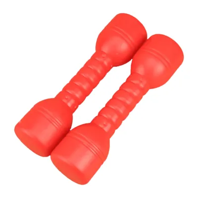 1 Pair Multi-purpose Plastic Dumbbells Good Toughness Eco-friendly Kindergarten Morning Exercise Small Dumbbells for Fitness Children Dumbbells Bright