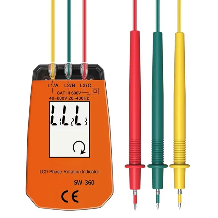 SW360 3-Phase AC Rotation Meter, Voltage/Current Detector, Phase ...