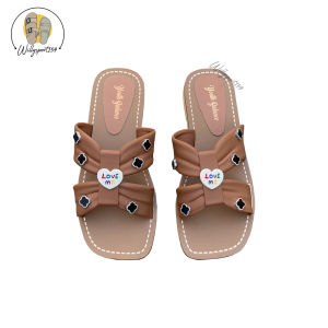 Sandal Wanita Selop Jelly Motif Love Ringan Fashion Simpel Trendi Nyaman Slip On