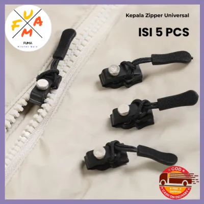 FM Universal Instant Zipper / Zipper Jaket Waterproof / Kepala Resleting Jaket Tas ISI 5 PCS