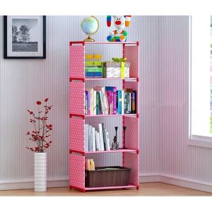 SHENAR Rak Buku Serbaguna Rak Minimalis Rak Portable Lemari Buku Tempat Buku Rak Buku Portable 5 Layer Rak Buku Single