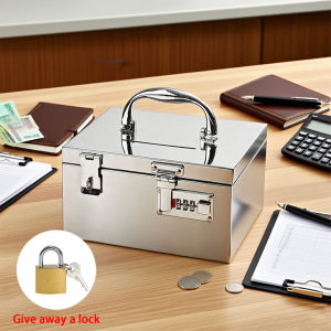 Stainless Steel Piggy Bank Cash Box Cash Box Cash Register Bill Box Portable Supermarket Cash Box St