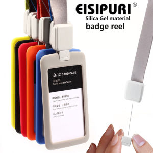 Retractable Lanyard Pull Buckle with Silica Gel Material ID Neck Badge Holders Bank Credit Card Badge Holder Name Tag Case For Student Staff