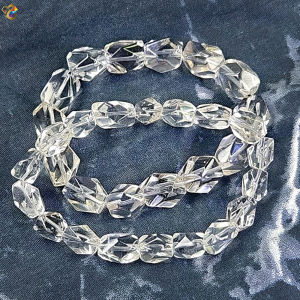 Collection Grade Rare Champagne Clear Quartz Faceted Bracelet