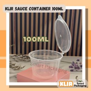 [ISI 50 PCS] Sauce Container KLIR 100ml / Tempat Saus Plastik Transparan / Cup Sambal Thinwall Saos