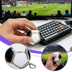 NAELIN Printed With Multiple Countries Flags Soccer Keychain Multi-National Team Design Gift Box Packaging Mini Football Keychain Stress Relief Key Clip Included Pocket Soccer Gift For Fan