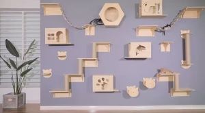 DIY Solid Wood cat house cat Wall Mounted cat wall climbing Cat Jumping Platform Rumah Dinding Kucing
