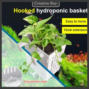 [Creative] Hanging Suction Cup Hook Aquarium Plant Holder Plastic Aquarium Planter Cups Planter Baskets Aquatic Pot Box Aquascape Decoration