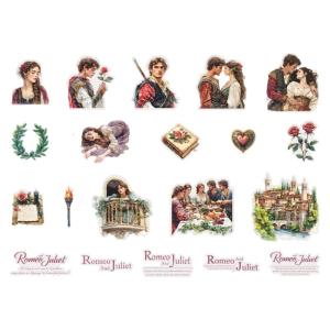 Literary Scene Stickers Set Of 20 Waterproof PET Film For Diaries