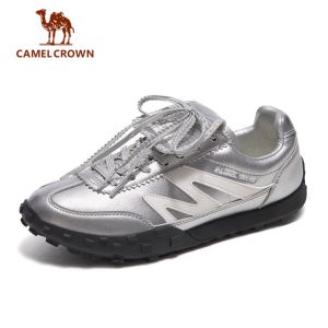 CAMEL CROWN Womens German Trainer Sneakers | 2025 Spring/Summer Retro Flap Casual Sports Shoes Classic Thick-Soled Skateboard Shoes