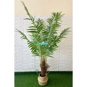 Pohon Hias Tanaman Artificial Palem Hawai T180 Latex Cover Pot Anyaman Purun Belly Dekorasi Studio Hiasan Cafe