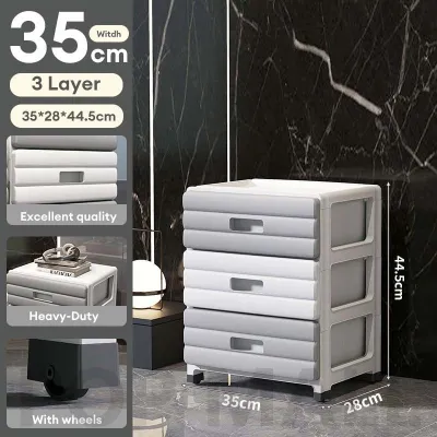 LifeStow 35cm Drawer Storage Cabinet With Moveable For Home and Office Storages Organisers Cabinet Moisture and Mildew Proof