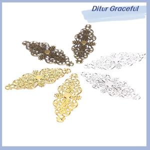 Ditur 20 cái đầu nối hoa Filigree đồ trang trí thủ công tự làm đồ trang sức